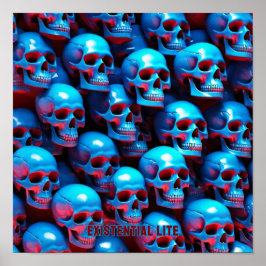 EXISTENZIELLE LITE Lit Skulls Akryline Printwerbun Poster
