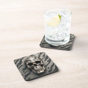 EXISTENZIELLE LITE Memento Mori Camouflage Set 6 Getränkeuntersetzer