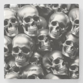 EXISTENZIELLE LITE Silber Skulls beobachten Steinuntersetzer (Vorderseite)