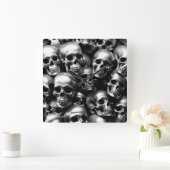 EXISTENZIELLE LITE Silber Skulpturen Wall Clock Quadratische Wanduhr (Zuhause)