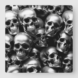 EXISTENZIELLE LITE Silber Skulpturen Wall Clock Quadratische Wanduhr