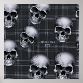 EXISTENZIELLE LITE-Skulpturen auf Tartan 1b Poster
