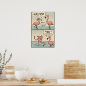 Existenzielles Flamingo-Comic - Balance ist ein My Poster (Küche)