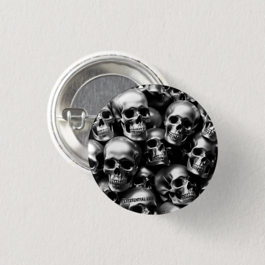 EXISTENZIELLES LITE Silver Skulls Button Button Ab (Vorne & Hinten)