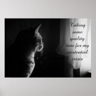 Existenzkrise Funny Cat Poster
