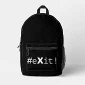 #eXit! Bedruckter Rucksack (Vorderseite)