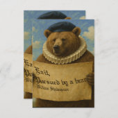 Exit, pursued by a bear Shakespeare quote bear Dankeskarte (Vorne/Hinten)