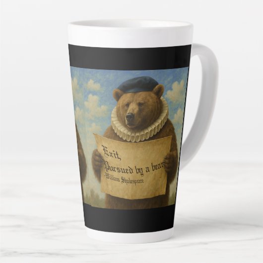 Exit, pursued by a bear Shakespeare quote bear Milchtasse (Rechte Ecke)