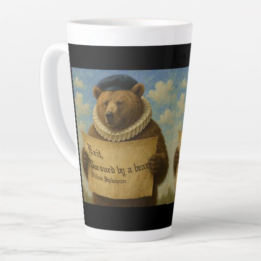 Exit, pursued by a bear Shakespeare quote bear Milchtasse (Linke Ecke)