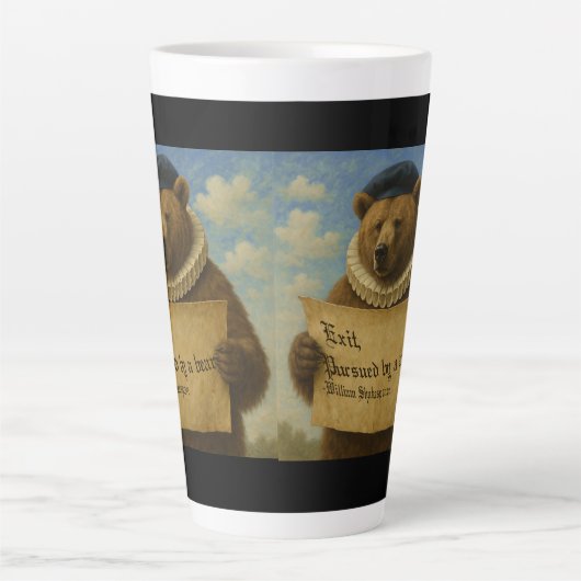 Exit, pursued by a bear Shakespeare quote bear Milchtasse (Vorderseite)