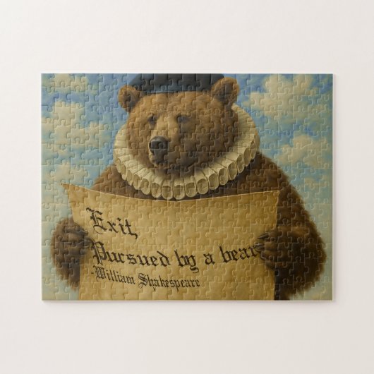 Exit, pursued by a bear Shakespeare quote bear Puzzle (Horizontal)