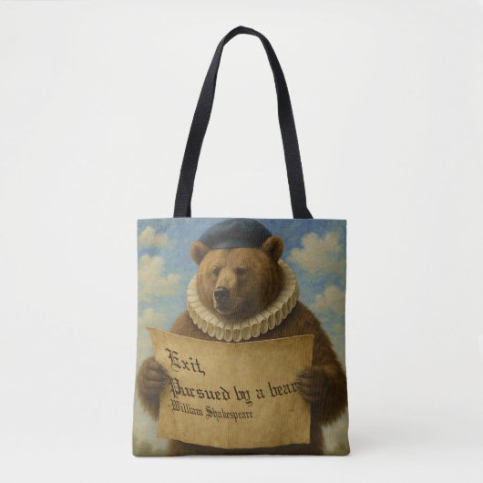Exit, pursued by a bear Shakespeare quote bear Tasche (Vorderseite)