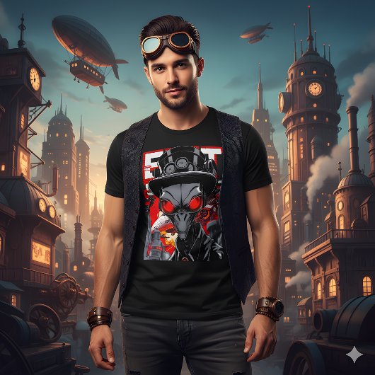 Exit System | Retro Steampunk Alien T-Shirt