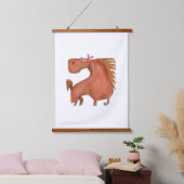 Exited Horse Wandteppich Mit Holzrahmen (Schlafzimmer)