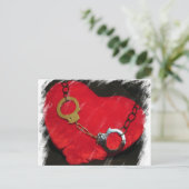 Exklusiv dort mit Ihnen gekettete Herzpostkarte Postkarte (Stehend Vorderseite)