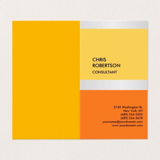 Exklusiv modern einzigartig visitenkarten (Außenseite Aufgefaltet)