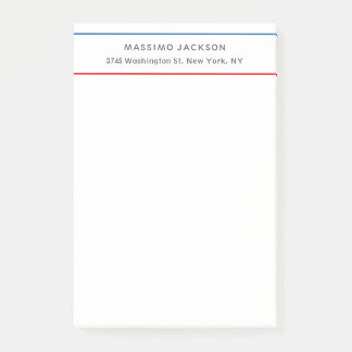 Exklusiv Persönlich Modern Blau Rot Weiß Post-it Klebezettel