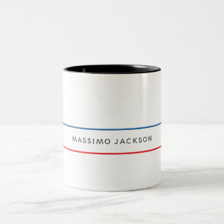 Exklusiv Persönlich Modern Blau Rot Weiß Zweifarbige Tasse