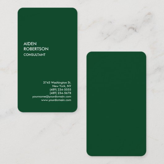 Exklusiv-Special Forest Green Moderne einzigartig Visitenkarte (Vorne/Hinten)