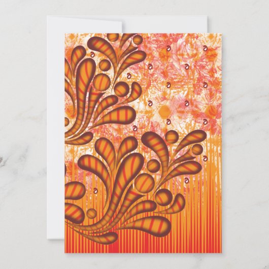 Exklusive Abstrakte Blume Art Einladung (Rückseite)