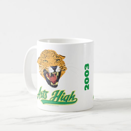 Exklusive, anpassbare Kunst High School Design Kaffeetasse (Vorderseite Links)