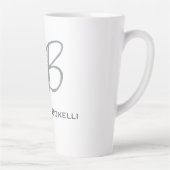 Exklusive Einziges Weißgraues Monogramm Modernes Milchtasse (Rechts)
