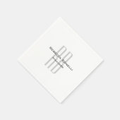 Exklusive Einziges Weißgraues Monogramm Modernes Serviette (Ecke)