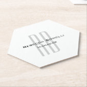 Exklusive Einziges Weißgraues Monogramm Modernes Untersetzer (angewinkelt)