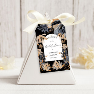 Exklusive Gold- und schwarze Blumengeburtstagsfeie Geschenkanhänger