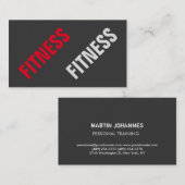 Exklusive Gray Red Unique Special Personal Trainer Visitenkarte (Vorne/Hinten)