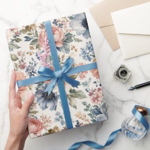 Exklusive handgemalte Aquarell-Cluster Geschenkpapier