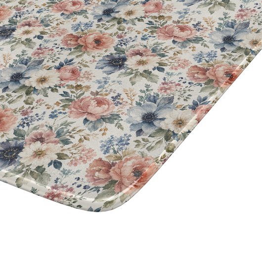 Exklusive handgemalte Aquarell-Cluster Schneidebrett (Ecke)