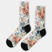 Exklusive handgemalte Aquarell-Cluster Socken (Linkes Detail)