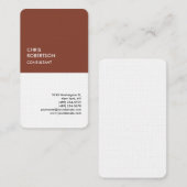 Exklusive Leinen Special Brown White Modern Einzig Visitenkarte (Vorne/Hinten)