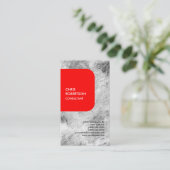 Exklusive Leinen Special Red Gray Moderne einzigar Visitenkarte (Stehend Vorderseite)