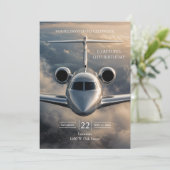 Exklusive Luxus-Privatjet-Geburtstagsfeier Einladung (Stehend Vorderseite)
