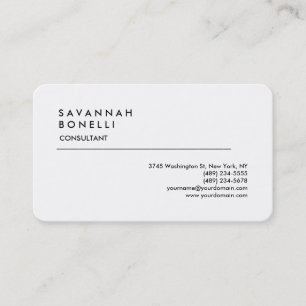 Exklusive moderne Schlichte Trendy Minimalistisch Visitenkarte