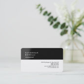 Exklusive moderne Schwarz-weiße Trendy Minimalisti Visitenkarte (Stehend Vorderseite)