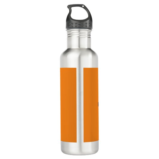 Exklusive Orange Initials Monogram Modern Edelstahlflasche (Rückseite)
