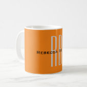 Exklusive Orange Initials Monogram Modern Kaffeetasse (Vorderseite Links)