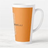 Exklusive Orange Initials Monogram Modern Milchtasse (Rechts)