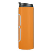 Exklusive Orange Initials Monogram Modern Thermosbecher (Nach rechts gedreht)