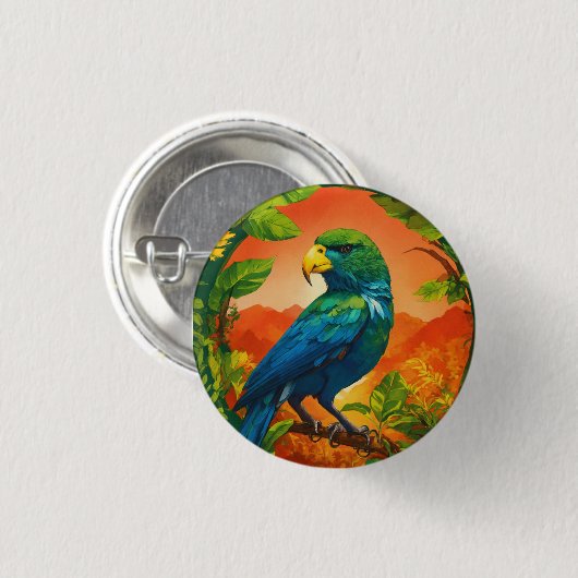 Exklusive Parrot Design Round Button - Vibranding  (Vorne & Hinten)