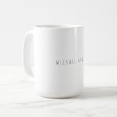 Exklusive persönliche moderne Add-Name Minimalisti Kaffeetasse (Vorderseite Links)