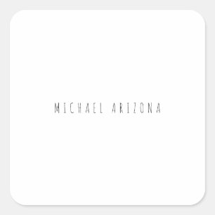 Exklusive persönliche moderne Add-Name Minimalisti Quadratischer Aufkleber