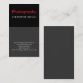 Exklusive Rot-Schwarz-Grau-Fotografie Visitenkarte (Vorne/Hinten)