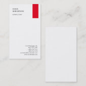 Exklusive Rot Weiß Moderne Minimalistisch Schlicht Visitenkarte (Vorne/Hinten)