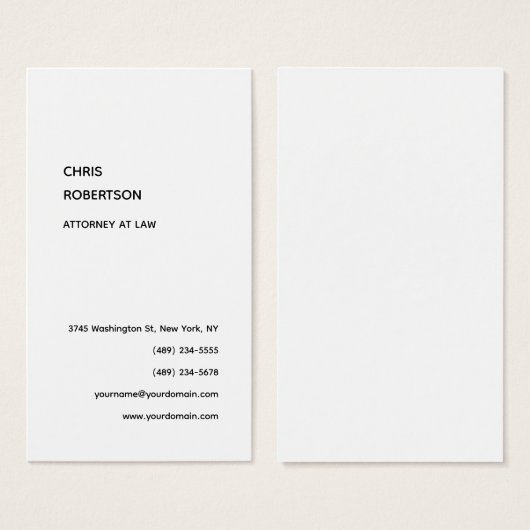 Exklusive Schwarz-Weiß-Visitenkarte (Vorne & Hinten)