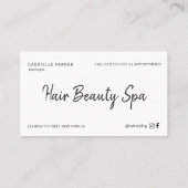 Exklusive Silber Grau Leder Look Haare Stylist Visitenkarte (Rückseite)