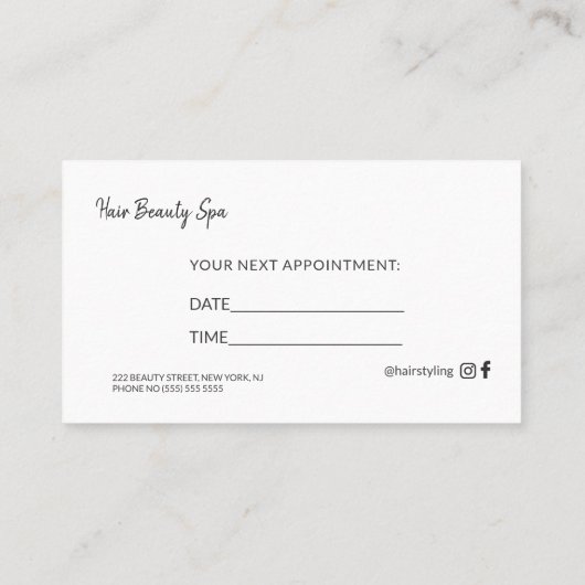 Exklusive silbergraue Lederleder Aussehen Haare St Terminkarte (Rückseite)